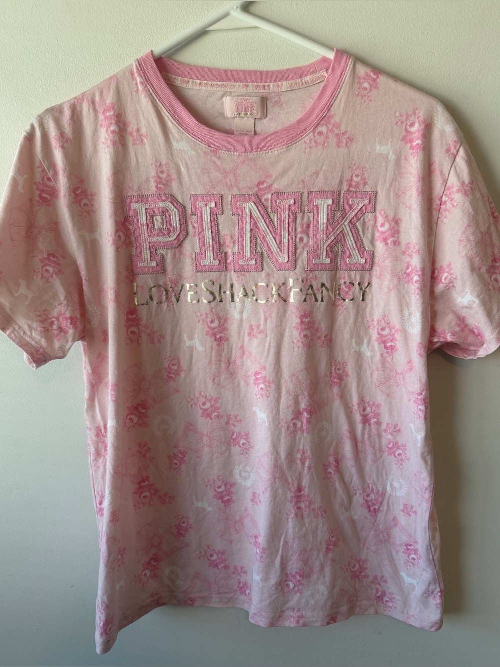 PINK x Love Shack Fancy Campus Cotton Pink Tee Beaux Icons XS